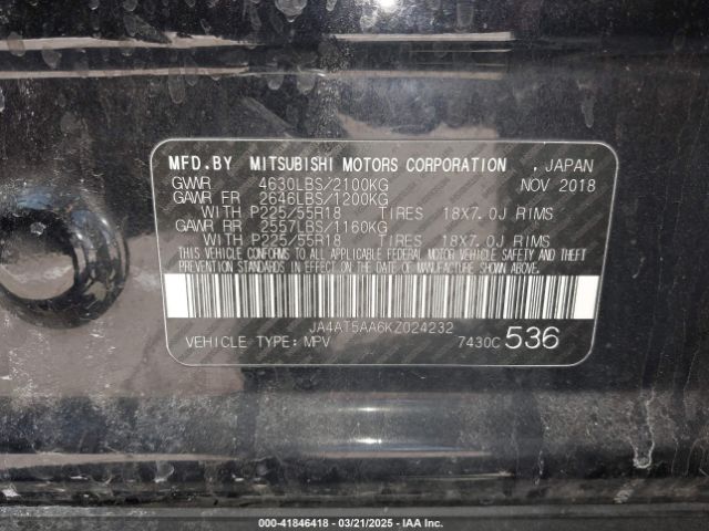 JA4AT5AA6KZ024232 Mitsubishi Eclipse Cross Se