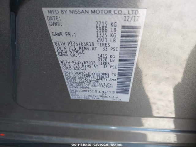 5N1DL0MM1JC514215 Infiniti QX60