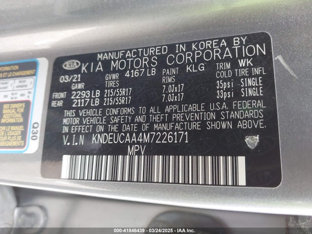 KIA SELTOS S 2021 KNDEUCAA4M7226171 Image 9
