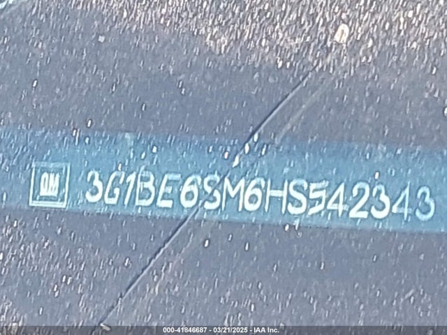 3G1BE6SM6HS542343 Chevrolet Cruze Lt Auto