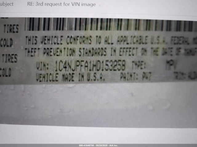 1C4NJPFA1HD153258 Jeep Patriot High Altitude Fwd