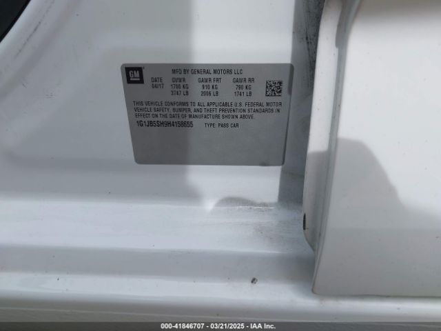 1G1JB5SH9H4158655 Chevrolet Sonic Ls Auto