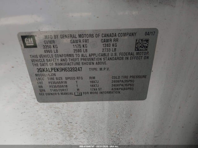 2GKALPEK9H6328247 GMC Terrain Slt