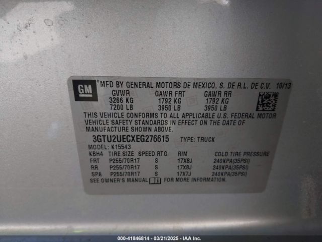 3GTU2UECXEG276615 GMC Sierra 1500 Sle