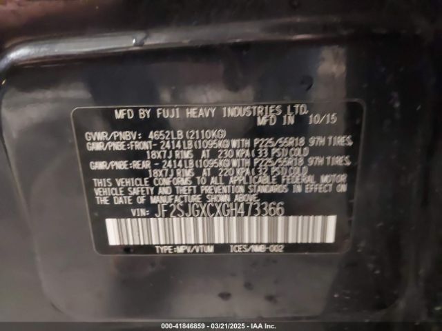JF2SJGXCXGH473366 Subaru Forester 2.0xt Touring