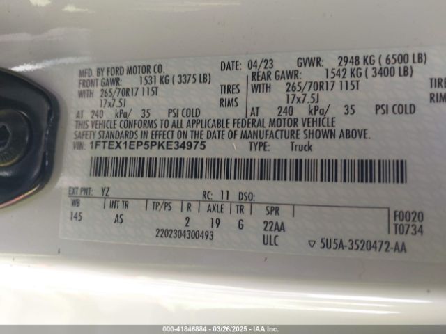 1FTEX1EP5PKE34975 Ford F-150 Xl