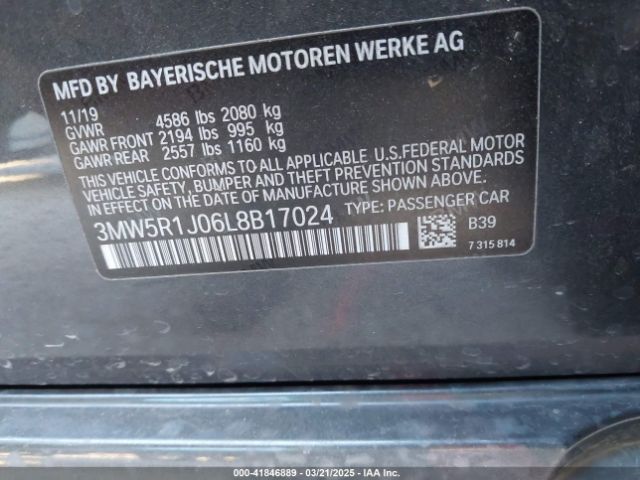 2020 BMW 330I 3MW5R1J06L8B17024 Photo 8
