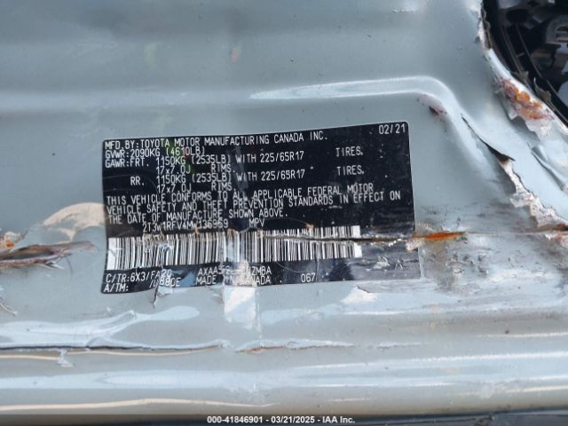 2T3W1RFV4MW136969 Toyota Rav4 Xle