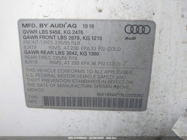 2018 AUDI Q5 WA1BNAFY9J2000382 Photo 8