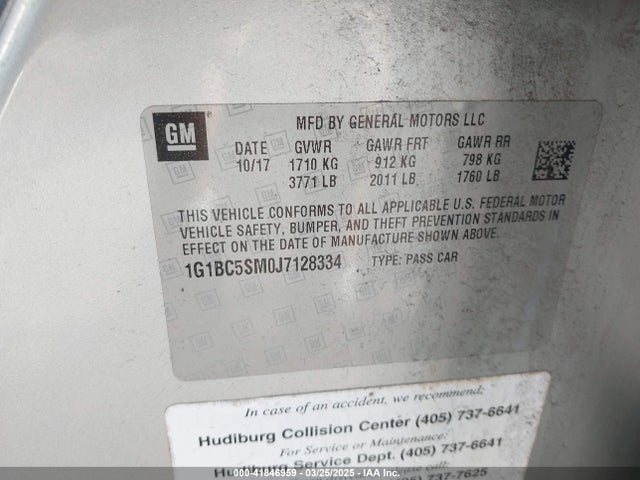 1G1BC5SM0J7128334 Chevrolet Cruze Ls Auto