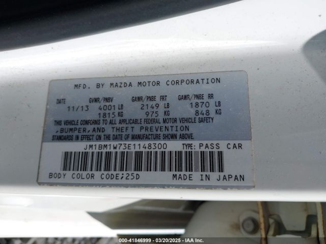 JM1BM1W73E1148300 Mazda Mazda3 I Grand Touring