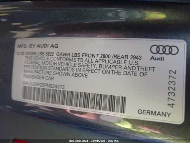 2023 AUDI A7 SPORTBACK WAUU2BF25PN036373 Photo 8