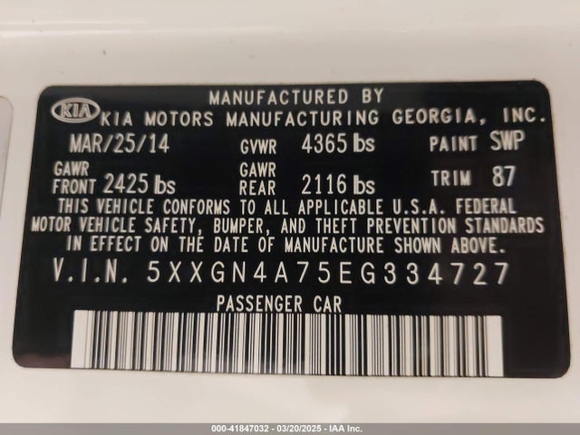 KIA OPTIMA EX 2014 5XXGN4A75EG334727 Image 9