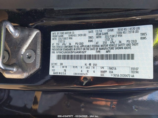 1FMCU0GX5FUA90327 Ford ESCAPE SE