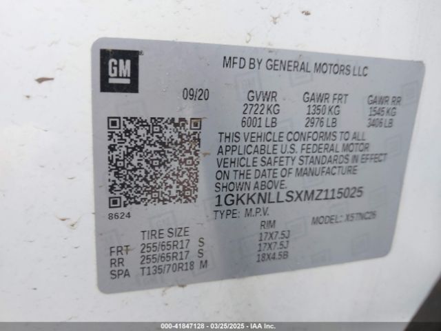 1GKKNLLSXMZ115025 GMC Acadia Awd At4