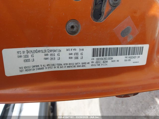 41847181 :رقم المزاد ، 1B3ES56C95D136384 vin ، 2005 Dodge Neon Sxt مزاد بيع