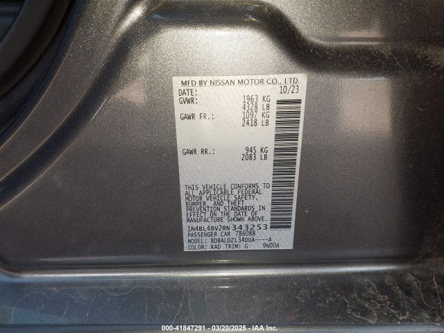 1N4BL4BV2RN343253 Nissan Altima S Fwd