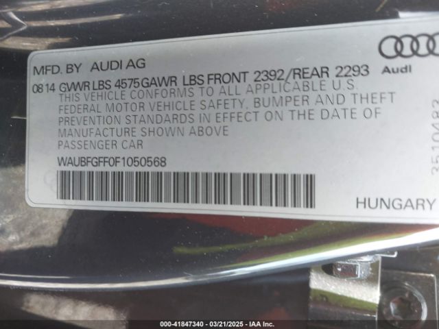WAUBFGFF0F1050568 Audi A3 2.0t Premium