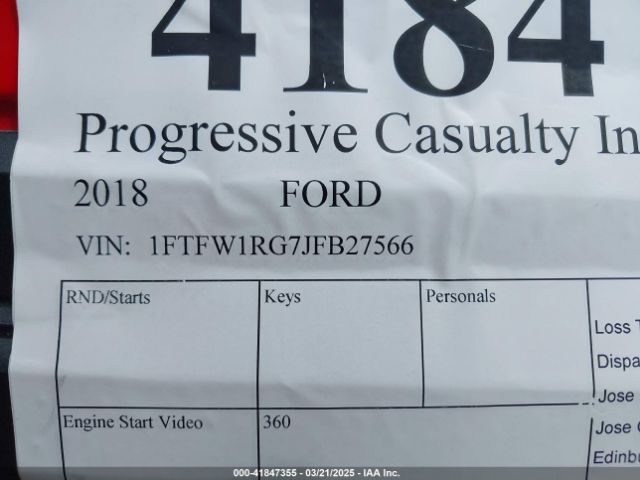 1FTFW1RG7JFB27566 Ford F-150 Raptor