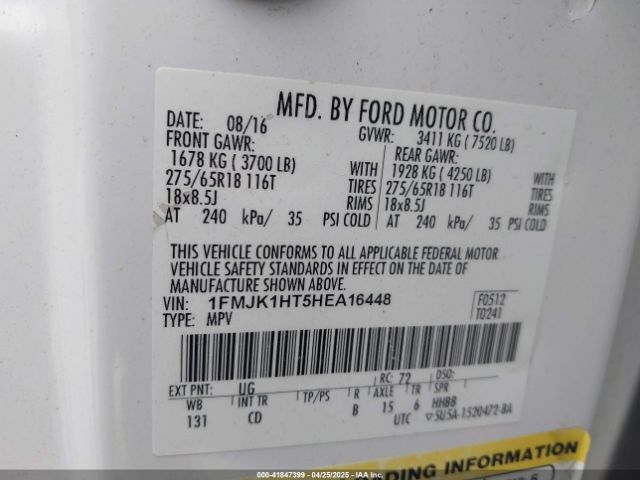 1FMJK1HT5HEA16448 Ford Expedition El Xlt