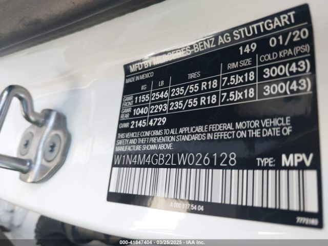 W1N4M4GB2LW026128 Mercedes-Benz GLB 250