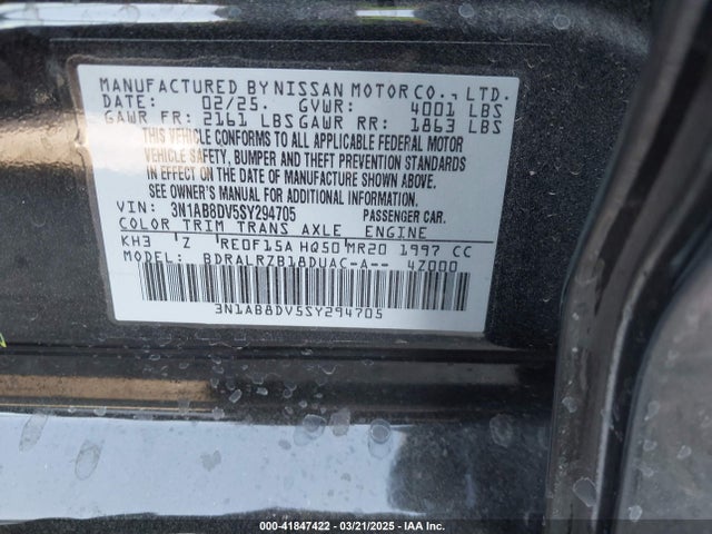 Nissan SENTRA SR 2025 3N1AB8DV5SY294705 Image 9