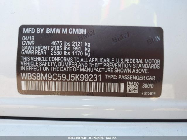 WBS8M9C59J5K99231 BMW M3