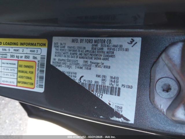 3FA6P0G75GR155572 Ford FUSION S