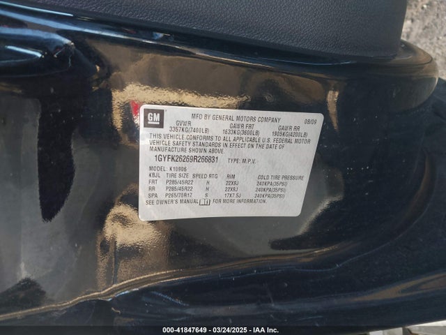 2009 CADILLAC ESCALADE ESV 1GYFK26269R266831 Photo 8