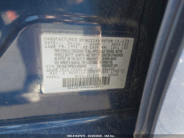 3N1AB7AP6GL658893 Nissan Sentra Fe+ S/s/sl/sr/sv