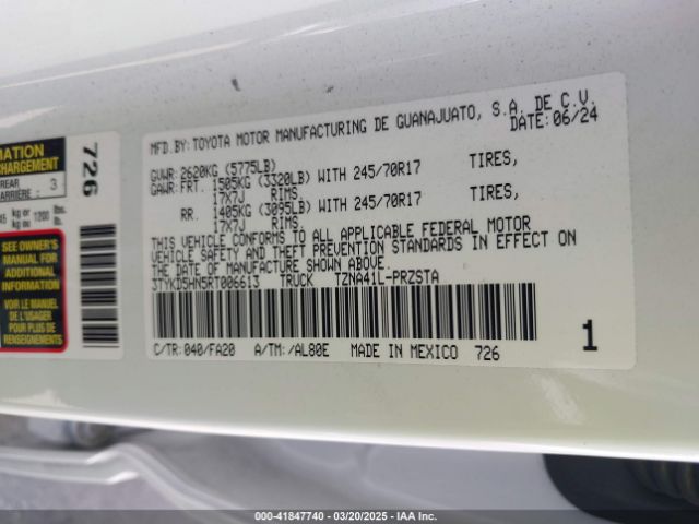 3TYKD5HN5RT006613 Toyota Tacoma Sr 2wd