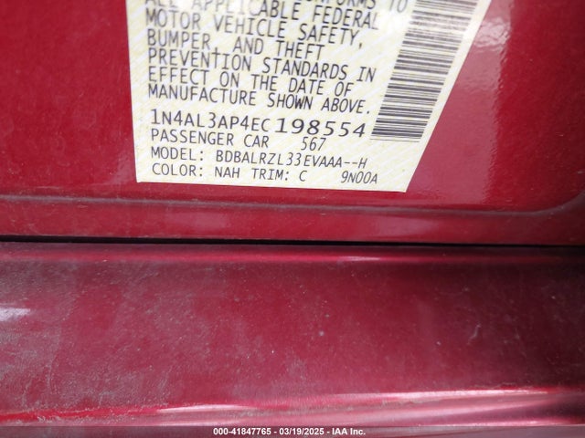 Nissan Altima 2.5 S 2014 1N4AL3AP4EC198554 Image 9