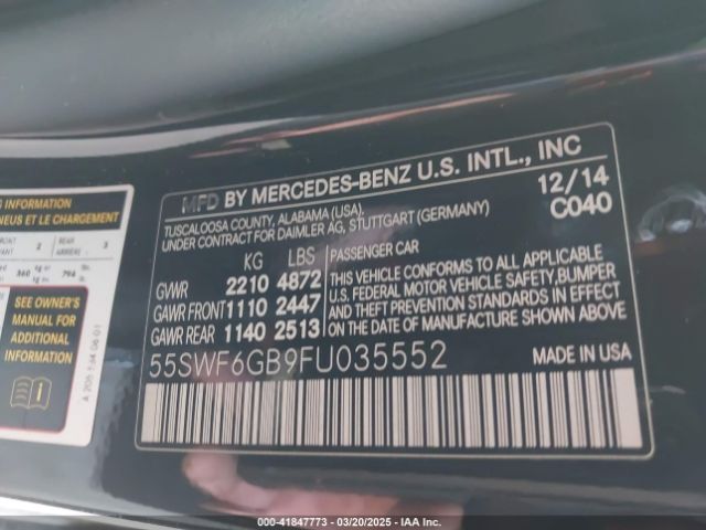 55SWF6GB9FU035552 Mercedes-Benz C-Class