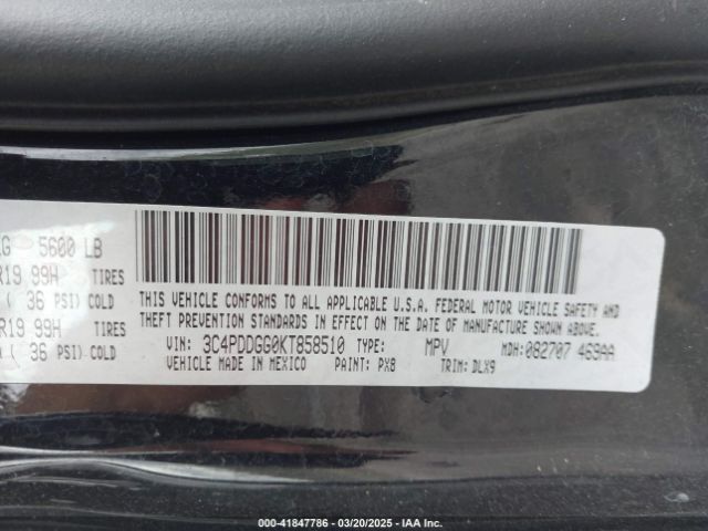 3C4PDDGG0KT858510 Dodge Journey Crossroad Awd