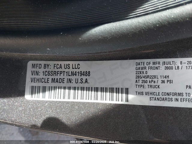 RAM 2020 2020 1C6SRFPT1LN419488 Image 9