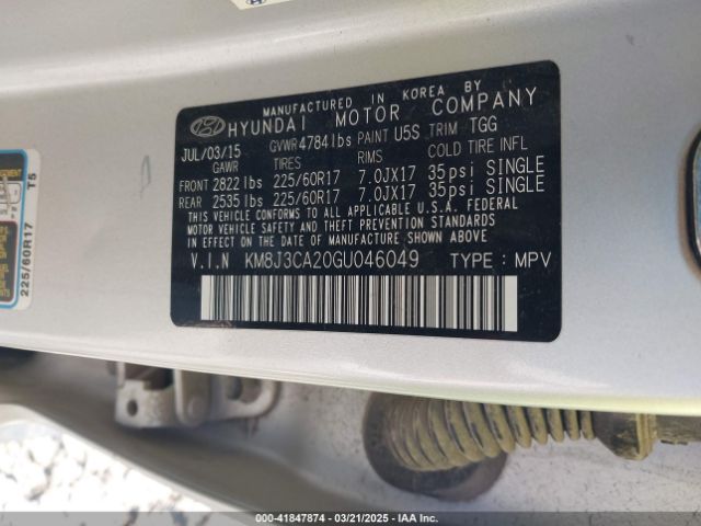 KM8J3CA20GU046049 Hyundai Tucson Eco