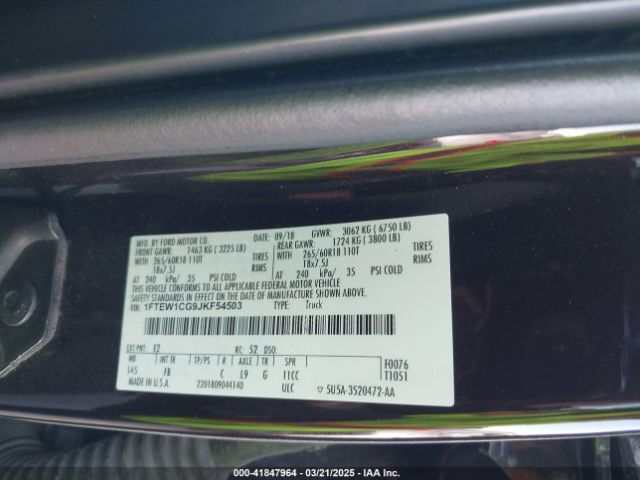 2018 FORD F-150 1FTEW1CG9JKF54503 Photo 8