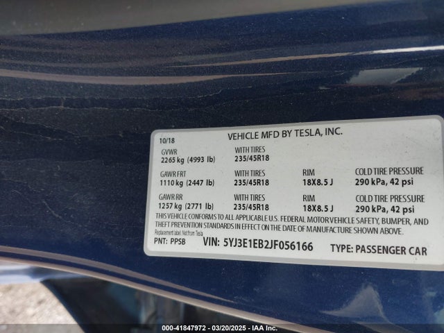 2018 TESLA MODEL 3 5YJ3E1EB2JF056166 Photo 8