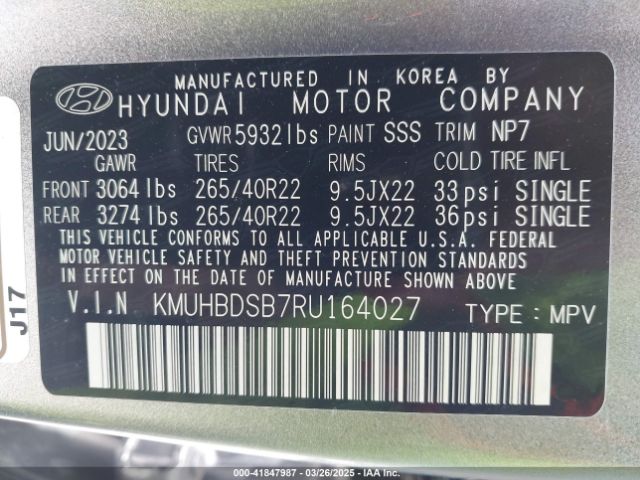 KMUHBDSB7RU164027 Genesis Gv80 2.5t Awd