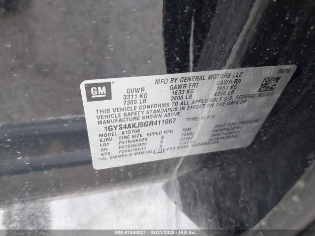 1GYS4AKJ5GR411967 Cadillac Escalade Standard