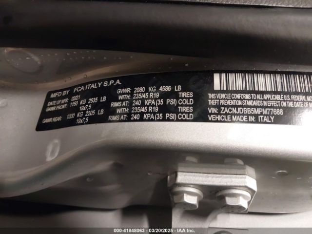 ZACNJDBB5MPM77688 Jeep Renegade Islander 4x4