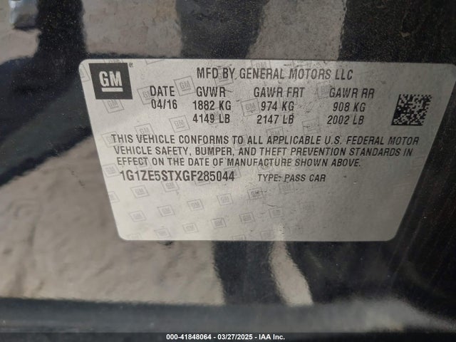 1G1ZE5STXGF285044 Chevrolet MALIBU 1LT