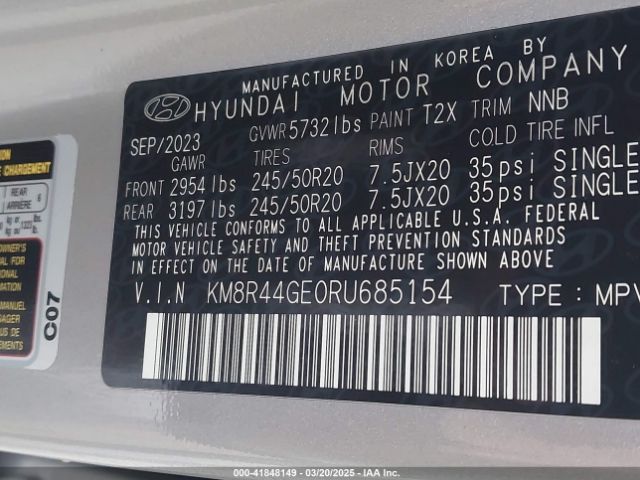 KM8R44GE0RU685154 Hyundai Palisade Sel