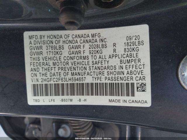 2HGFC2F63LH594657 Honda Civic Lx