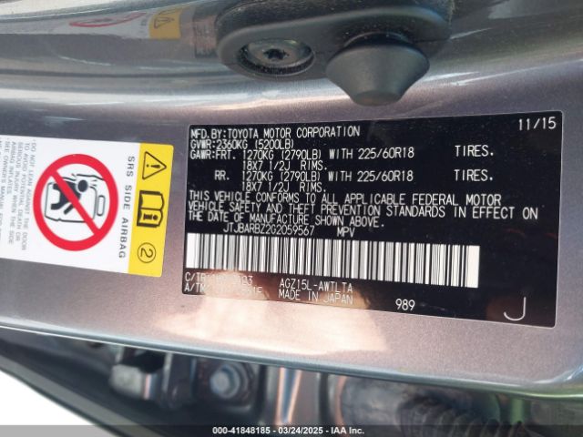 JTJBARBZ2G2059567 Lexus NX 200T