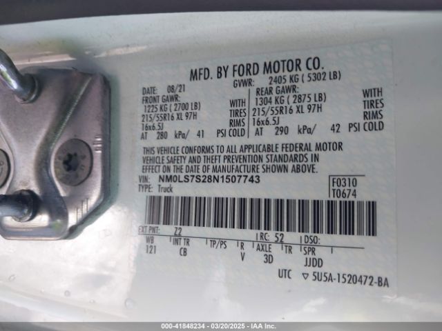 NM0LS7S28N1507743 Ford Transit Connect Xl Cargo Van
