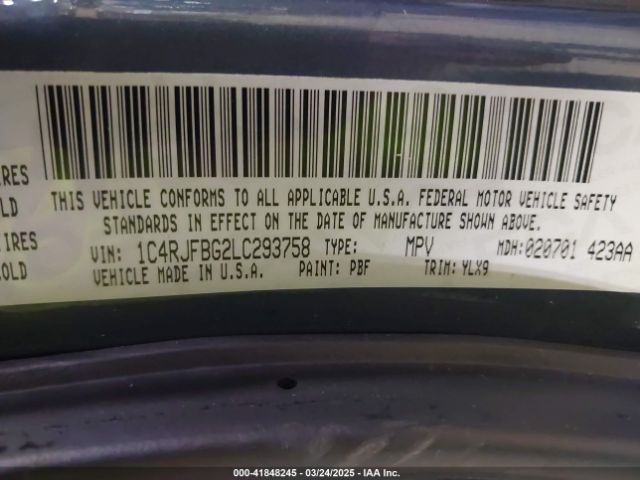 2020 JEEP GRAND CHEROKEE 1C4RJFBG2LC293758 Photo 8