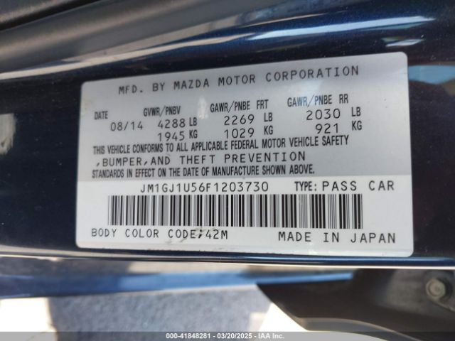 JM1GJ1U56F1203730 Mazda Mazda6 I Sport