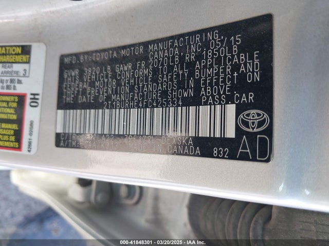 Toyota Corolla S Premium 2015 2T1BURHE4FC425334 Image 9