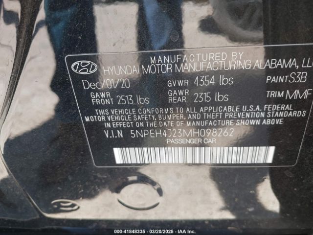 5NPEH4J23MH098262 Hyundai t-gdi gamma ii